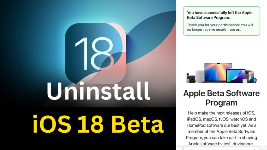 Uninstall iOS 18 Beta